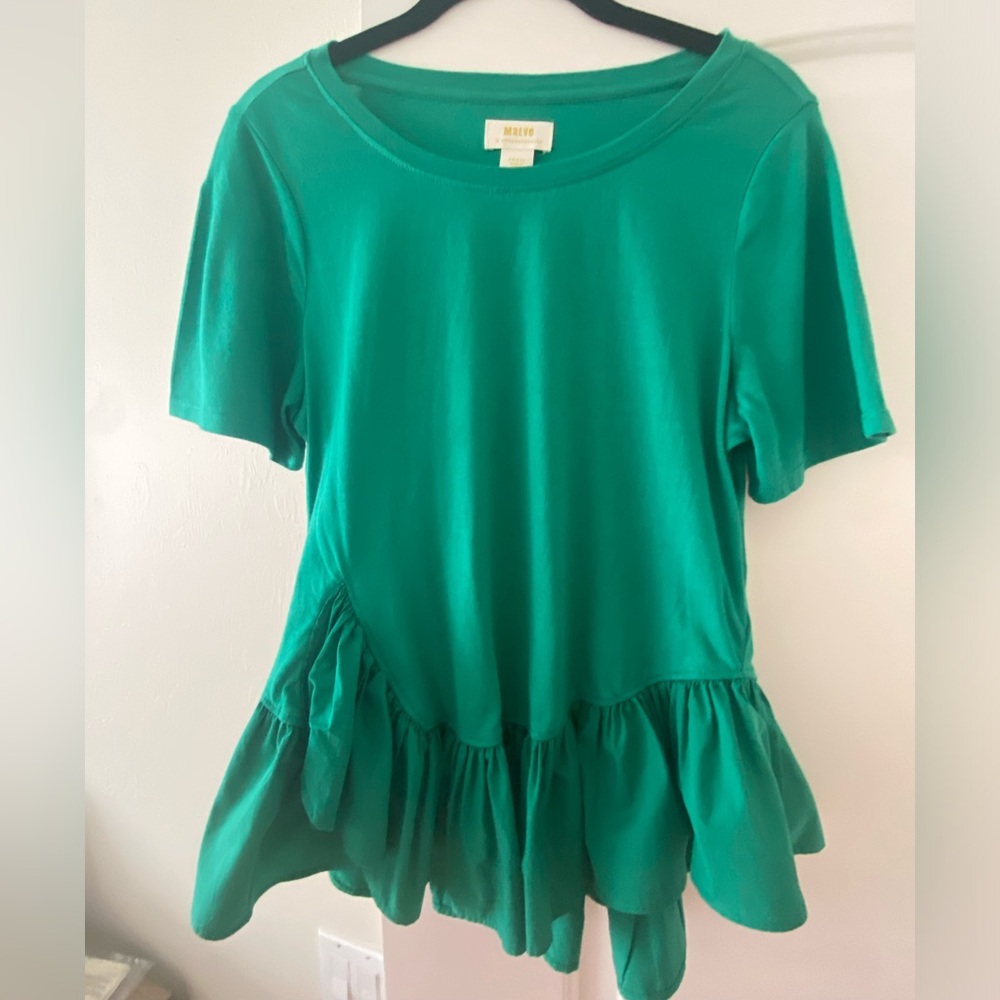 Maeve by Anthropologie Cotton T shirt with Peplum